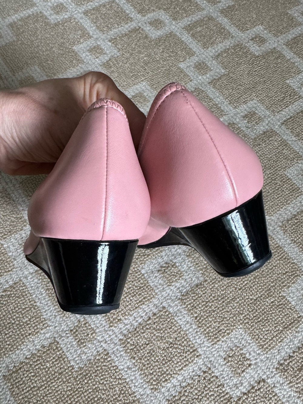 Cole Haan Nike Air Pink Leather Cap Toe Wedge Ballet Shoes Size 8.5 - Picture 10 of 13